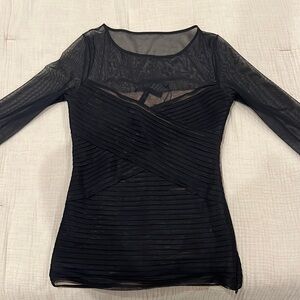 Brand new BCBG black sheer top WITH tag!